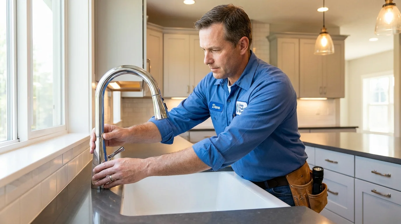Kitchen faucet installation by Johns Plumbing LLC in Gouverneur